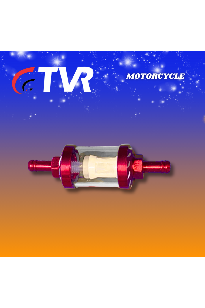 FILTRO GASOLINA ALUMINIO UNIVERSAL ROJO (TVR) (3286-109)