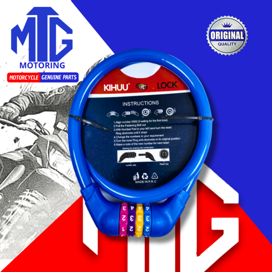 CANDADO SEGURIDAD CASCO C/CLAVE 15x300 KIHUU (MTG)