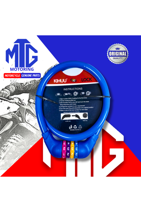 CANDADO SEGURIDAD CASCO C/CLAVE 15x300 KIHUU (MTG)