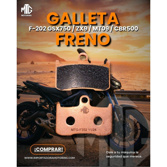 GALLETA FRENO F-202 GSX750 / ZX9 / MT09 / CBR500 PAR (MTG)