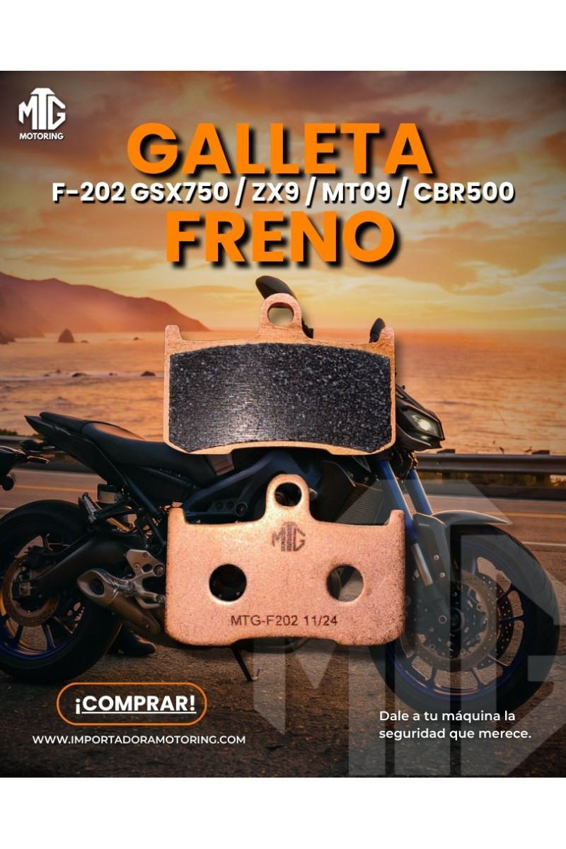 GALLETA FRENO F-202 GSX750 / ZX9 / MT09 / CBR500 PAR (MTG)