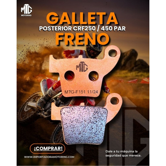 GALLETA FRENO POST. F-151 CRF250 / 450 PAR (MTG)