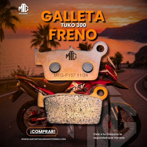 GALLETA FRENO F-157 RALLY300 / TUKO300 / YZ250(2009) / YZ125 (2015-2016) / TORNADO XRE-300 / KAWASAKI PAR (MTG)