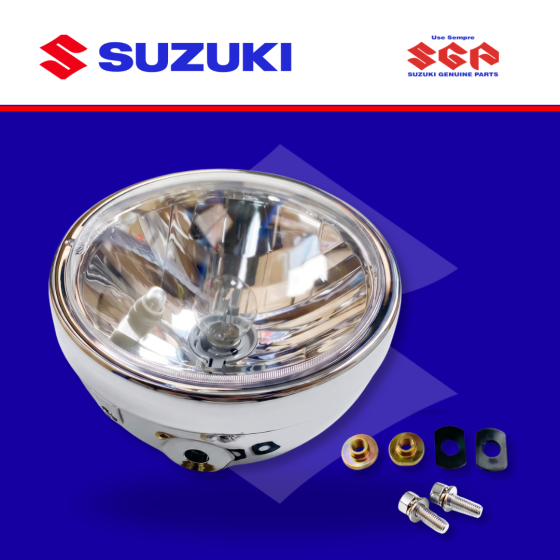 FARO DELANT. GN125-F/AX4 NIQUELADO GRANDE (SUZ)
